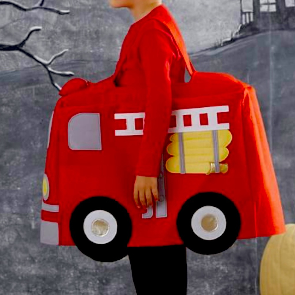 Pottery barn 3D fire truck costume.